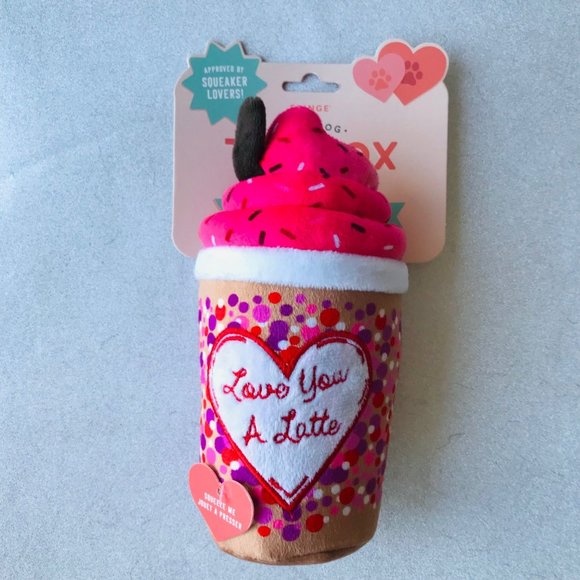 Fringe Studio Dog Fringe Toybox Pink Latte Squeaker Lovers Love You